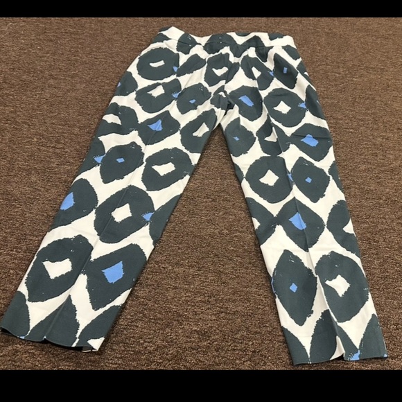 MaxMara Abstract Blue and White Straight Leg Pants - Picture 3 of 3